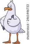 Seagull thums up vector illustration