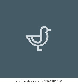 Seagull vector icon. Seagull concept stroke symbol design. Thin graphic elements vector illustration, outline pattern for your web site design, logo, UI. EPS 10.