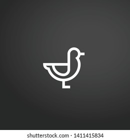 Seagull vector icon. Seagull concept stroke symbol design. Thin graphic elements vector illustration, outline pattern for your web site design, logo, UI. EPS 10.