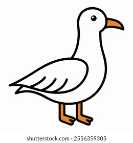 seagull vector icon illustration with white background