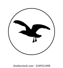 Seagull - vector logo icon for web. black on white. Minimalistic cartoon style.