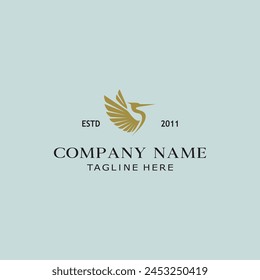 seagull vector logo on white background