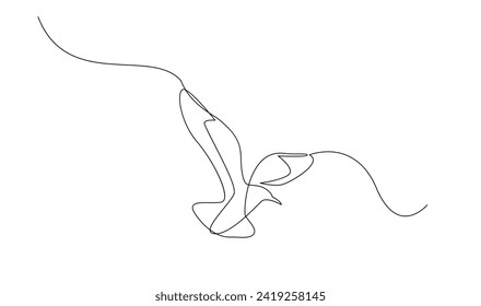 Seagulls fly over the surface of the sea. Small waves. World Maritime Day. template