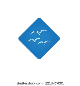 Seagulls flying in the sky. Vector illustration.
