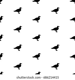Seagulls - grunge seamless pattern with little hand-drawn birds