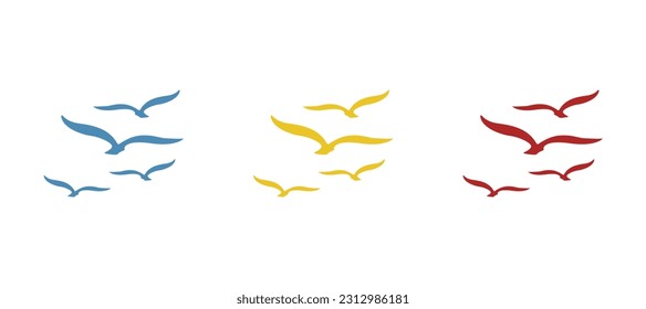 icono de gaviotas en fondo blanco, ilustración vectorial