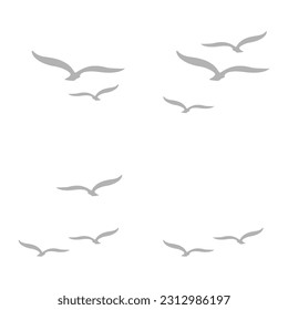 icono de gaviotas en fondo blanco, ilustración vectorial