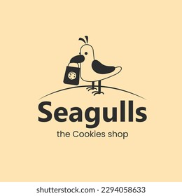 Seagulls logo design premium vector