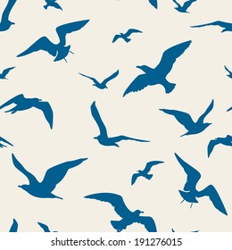 Seagulls seamless pattern