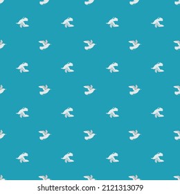 Seagulls seamless pattern. Background of sea birds. Repeated texture in doodle style for fabric, wrapping paper, wallpaper, tissue. Vector illustration.