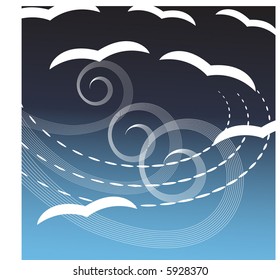 seagulls in the wind vector