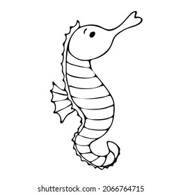 Seahorse, Animation. An Isolated Item On A White Background.