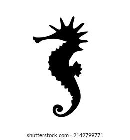 Seahorse Black Icon On White Background Stock Vector (Royalty Free ...