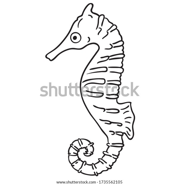 シーホースの黒い輪郭のフリーハンド図 水動物のスケッチ かわいい魚のイラスト カラーページの画像 のベクター画像素材 ロイヤリティフリー シーホースの黒い輪郭のフリーハンド図 水動物のスケッチ かわいい魚のイラスト カラーページの画像 のベクター画像素材 ロイヤリティフリー