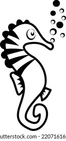 Seahorse with Bubbles Concept vector icon design, Aquascaping creature symbol, Aquarium pet Sign, Underwater animal stock illustration