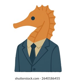 seahorse in a business suit animal vector on a white background
Vector animal in a suit on a white background