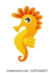 Seahorse cartoon character . Vector .
