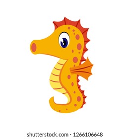 Seahorse cartoon or Seahorse Clipart cartoon  isolated on white background illustration