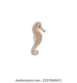 Seahorse Character sea animal on deep background. Wild life illustration. Underwear world. Vector illustration.