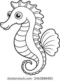 seahorse coloring page for kids