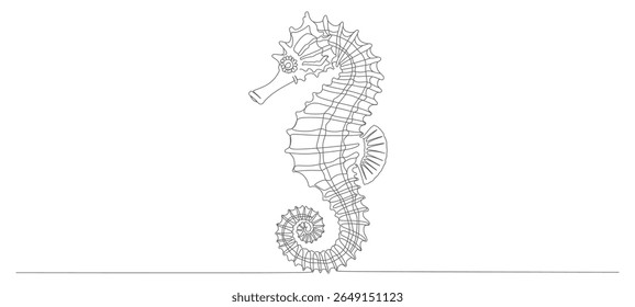  seahorse continuous line vector design