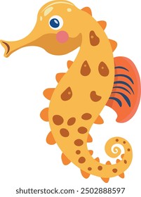 Seahorse. Cute seahorse illustration. Vector illustration