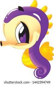 Seahorse - Cute sea life cartoon collection under water animal characters