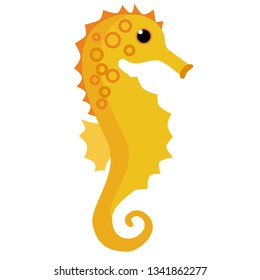 seahorse flat illustration Marine creatures and underwater world series