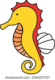 seahorse hippocampus horse sea animal Outline eps