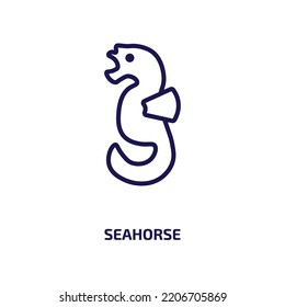 seahorse icon from animals collection. Thin linear seahorse, water, ocean outline icon isolated on white background. Line vector seahorse sign, symbol for web and mobile