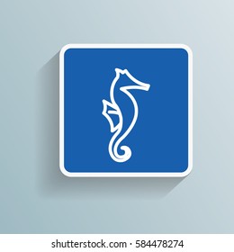 Seahorse Icon. Graphic Vector Animal Flat Isolated Outline Style Design