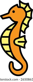 Seahorse Icon Illustration on White Background