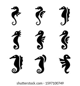 seahorse icon isolated sign symbol vector illustration - high quality black style vector icons
