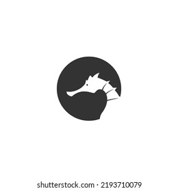 Seahorse icon logo design illustration template