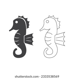 Seahorse Icon Set Vector Design.