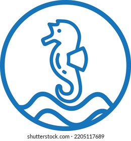Seahorse icon, under water animal symbol vector