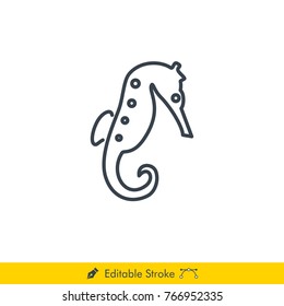 Seahorse Icon / Vector - In Line / Stroke Design