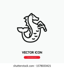 Seahorse icon vector. Seahorse symbol. Linear style sign for mobile concept and web design. Seahorse symbol illustration. Pixel vector graphics - Vector.