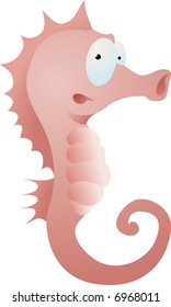 seahorse illustration. An illustration of a friendly pink seahorse