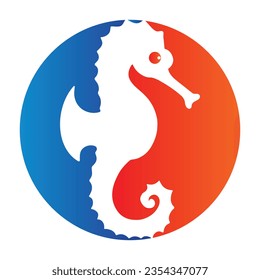 Seahorse inside a shape of circle vector illustration 