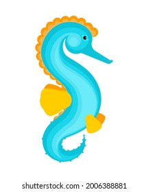 SeaHorse isolated. Sea Horse vector illustration. Sea animal