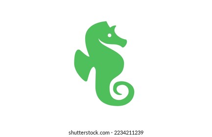 seahorse lat design logo icon colorful cute sea animals. Vector flat illustration.