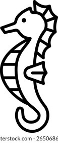 Seahorse Line Icon Art Illustration