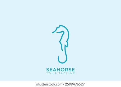 seahorse logo design, seahorse silhouette logo with green color