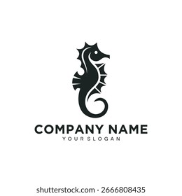 Seahorse Logo Design im einfachen flachen Design