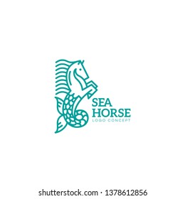 Seahorse logo design template. Vector illustration.
