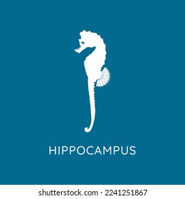 Seahorse logo. Flat design vector illustration