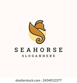 seahorse logo sea animal icon. symbol. vector