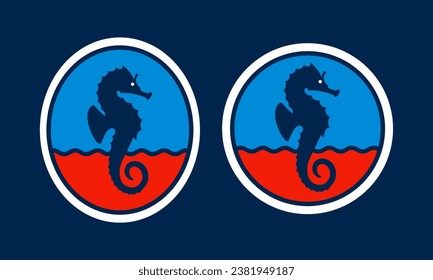 Seahorse logo set design vector. Creative simple sport logo