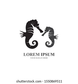 seahorse logo and symbol icon vector